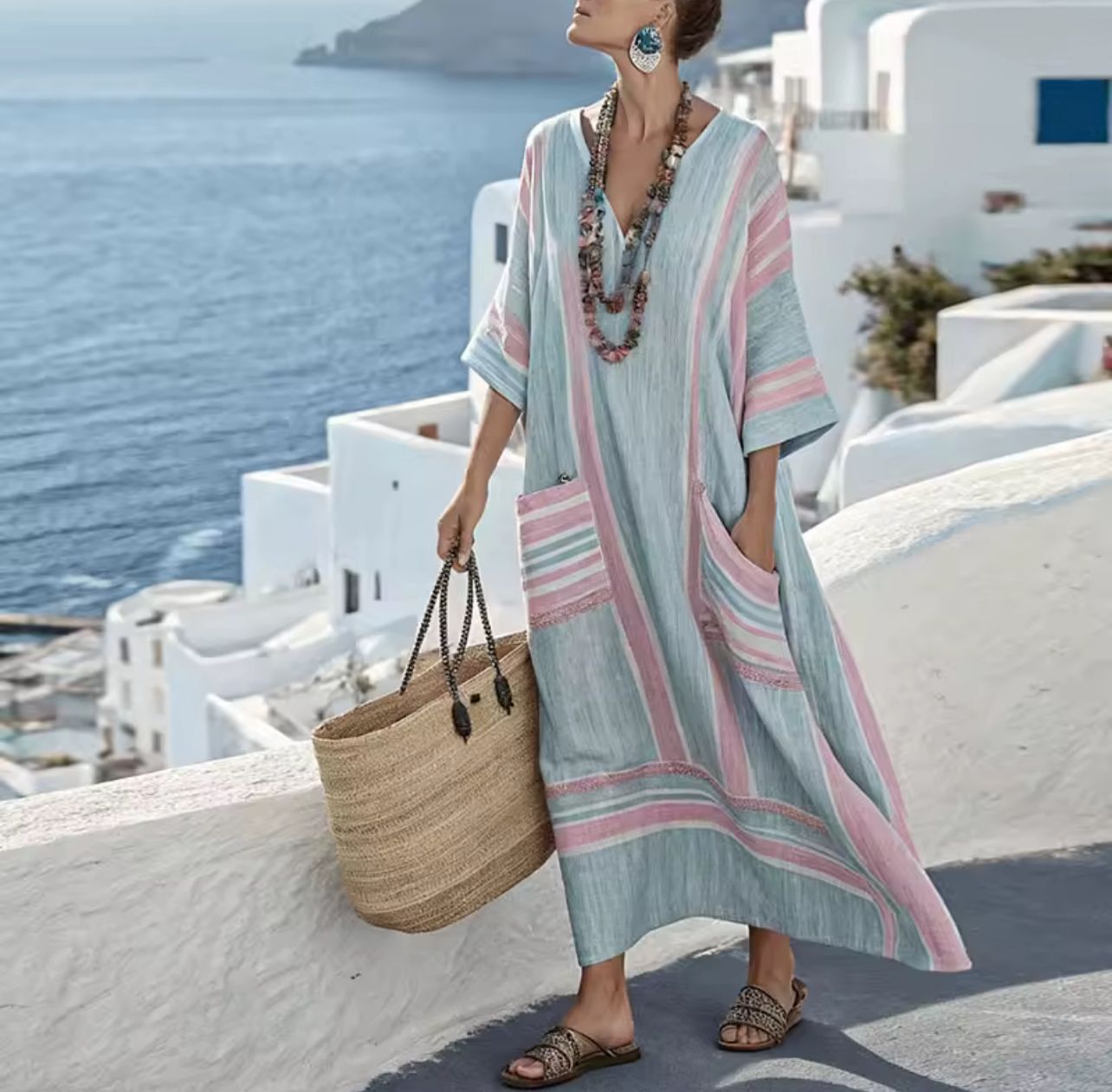 Elegantes Mary - Langes Strandkleid für einen modischen Sommerlook