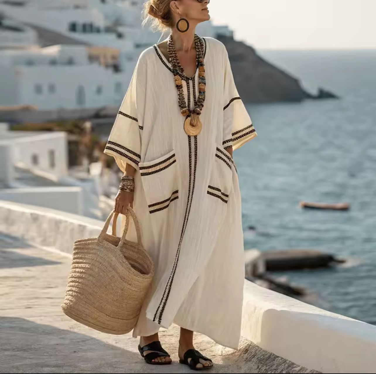 Elegantes Mary - Langes Strandkleid für einen modischen Sommerlook