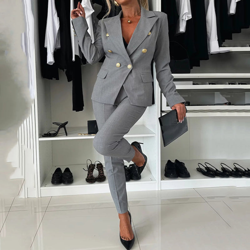 Sommerfeld | Damen-Doppelreiheranzug mit eleganter, schmaler Hose