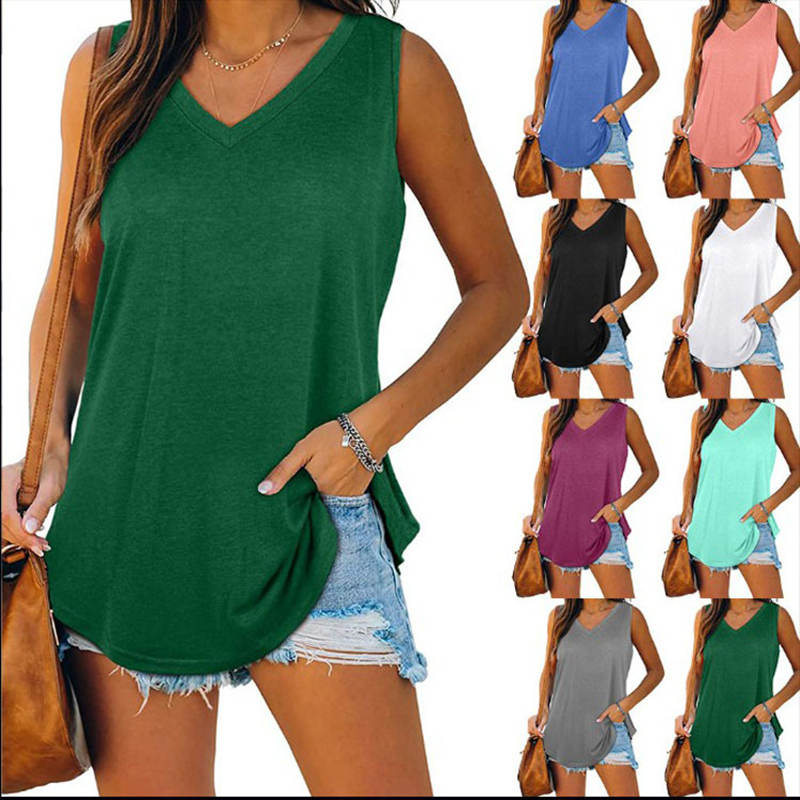 Ylona | Klassisches V-Ausschnitt Sommer-T-Shirt